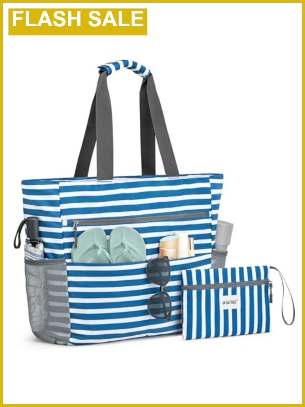 G4Free Large Waterproof Sandproof Foldable Beach Tote Travel Bag